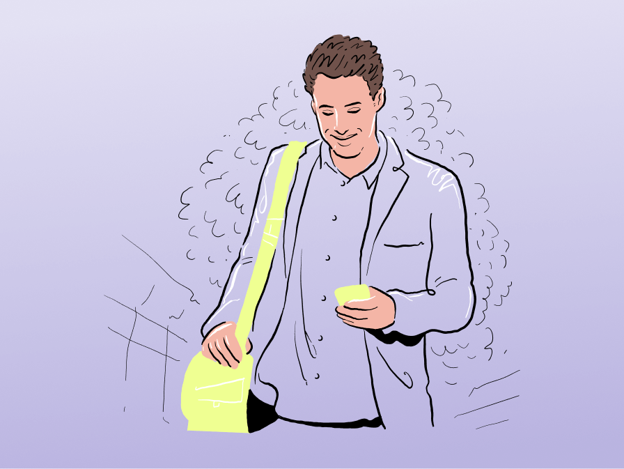 Illustration Example of a man with a bag